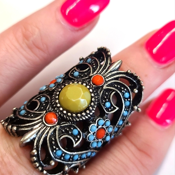 Southwest Boho Statement Ring size 9 - Picture 3 of 5